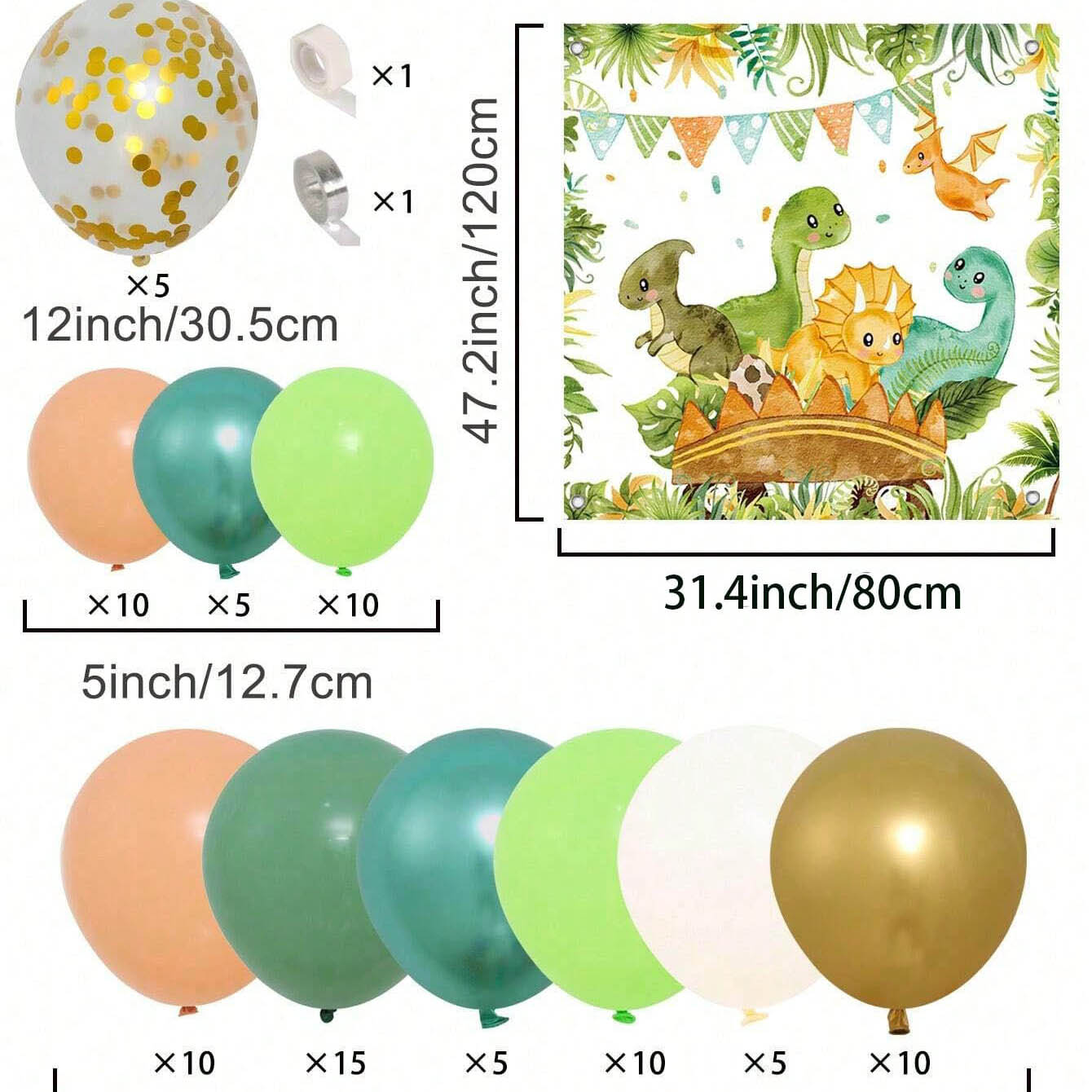 Dinosaurus ballon set boog voo - Balloon Arch Kit recensie en prijs